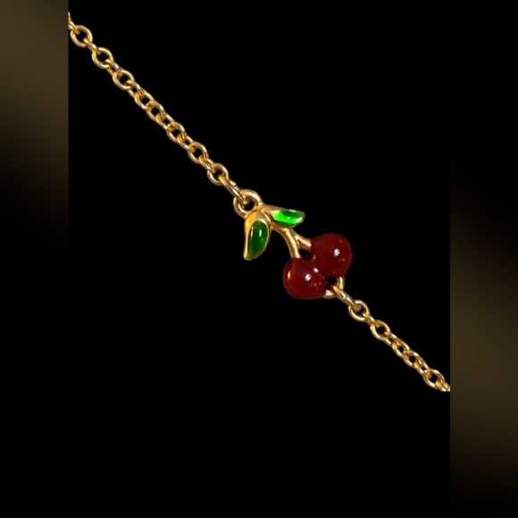 Joan River Custom Enamel Cherry Necklace and Earrings set - Picture 15 of 17